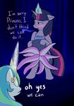  challenge_accepted dialog drawn_together english_text equine female friendship_is_magic horn horse humor lamiaaaa my_little_pony octopussoir pony princess princess_celestia_(mlp) princess_clara royalty text twilight_sparkle_(mlp) unicorn winged_unicorn wings 