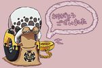  den_den_mushi hat jolly_roger no_humans one_piece phone snail tattoo trafalgar_law x0x yellow_eyes 