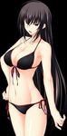  bikini black_hair breasts cleavage kawakami_momoyo large_breasts long_hair maji_de_watashi_ni_koi_shinasai! red_eyes swimsuit 
