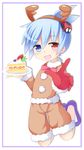  alternate_costume bad_id bad_pixiv_id blue_eyes blue_hair blush cake food hair_ornament heterochromia maccha open_mouth puyopuyo puyopuyo_fever red_eyes sig_(puyopuyo) smile 