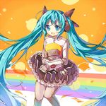  aqua_eyes aqua_hair bad_id bad_pixiv_id hatsune_miku headphones long_hair lowres odds_&amp;_ends_(vocaloid) open_mouth pantyhose pf project_diva_(series) project_diva_f rainbow robot skirt solo twintails very_long_hair vocaloid 