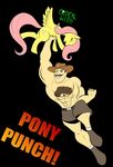  blue_eyes clothing english_text equine female feral fluttershy_(mlp) friendship_is_magic hat horse human male mammal my_little_pony pain pegasus plain_background pony punch saxton_hale saxton_hale_(team_fortress_2) team_fortress_2 text wings zp92 