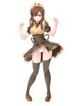  1girl alternate_costume aoyama_nanami black_thighhighs clothes_lift commentary_request dress enmaided highres legs lowleg lowleg_panties maid maid_headdress panties sakura-sou_no_pet_na_kanojo shoes skirt skirt_lift solo thighhighs underwear white_panties yasai_no_ou-sama_lettuce 