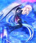  boots braid bute_(butegram) ia_(vocaloid) long_hair lying solo thigh_boots thighhighs twin_braids very_long_hair vocaloid water wings 
