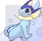  :3 abstract_background alpha_channel ambiguous_gender blush bubble eeveelution featureless_crotch feral floating frill invalid_tag looking_at_viewer looking_down low-angle_view lying neck_frill nintendo paws pok&eacute;mon pok&eacute;mon_(species) shin_(artist) simple_background slit_pupils smile solo tuft vaporeon video_games 
