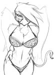  anthro anthrofied avian beak big_breasts black_and_white breasts cleavage clothed clothing duplicitousmachine feathered_wings feathers female friendship_is_magic gilda_(mlp) gryphon lingerie looking_at_viewer monochrome my_little_pony non-mammal_breasts solo wings 