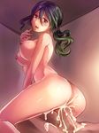  1girl bad_id bad_pixiv_id blush breasts censored copyright_request cum cum_in_pussy girl_on_top hetero large_breasts nude penis ponytail reverse_cowgirl_position sex shimaji straddling vaginal 