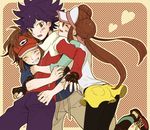  1girl 2boys hue_(pokemon) hug kyouhei_(pokemon) mei_(pokemon) multiple_boys nintendo pokemon pokemon_(game) pokemon_bw2 