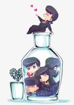  black_hair blue_eyes bottle chibi clone crystal gakuran heart higashikata_jousuke image_sample jojo_no_kimyou_na_bouken md5_mismatch multiple_boys pixiv_sample pompadour school_uniform tachibana_amane_(amane01a) 