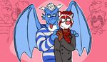  anthro dragon duo eyewear glasses horn male mammal red_panda scalie scarf vasuki wings 