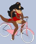  anthro big_breasts bike breasts chimangetsu dress female four_arms mammal multi_limb multiple_arms mustelid otter paani partially_visible_vulva pinup pose solo 