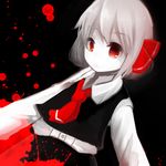  ascot black_background blood kaoru_(rena12345) long_sleeves red_eyes ribbon rumia short_hair solo touhou 