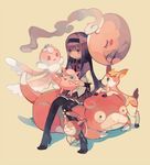  akemi_homura clea crossover deerling frillish gen_1_pokemon gen_3_pokemon gen_5_pokemon hairband jigglypuff long_hair magical_girl mahou_shoujo_madoka_magica musharna pantyhose pokemon pokemon_(creature) purple_eyes purple_hair skitty slowpoke 