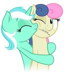  &lt;3 absurd_res alpha_channel blue_eyes bonbon_(mlp) couple cuddling duo equine eyes_closed female feral friendship_is_magic hair hi_res horn horse lyra_(mlp) lyra_heartstrings_(mlp) mammal my_little_pony one_eye_closed plain_background pony purring transparent_background two_tone_hair unicorn vector wink zutheskunk 