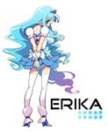  back blue blue_eyes blue_hair blue_skirt boots character_name choker cure_marine dress earrings hair_ornament heart heartcatch_precure! jewelry kurumi_erika long_hair looking_back magical_girl precure ribbon skirt solo thighhighs white_legwear wrist_cuffs zooya 