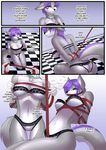  anthro bdsm bondage bound canine clothed clothing collar comic dossun english_text female hair jess_(teckly) kneeling lingerie mammal open_mouth panties purple_eyes purple_hair rope short_hair skimpy slave submissive teeth text tongue underwear watermark wolf 