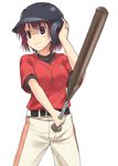  baseball baseball_bat baseball_helmet baseball_uniform helmet kushieda_minori mizuki_makoto solo sportswear toradora! 