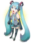  aqua_hair bad_id bad_pixiv_id hatsune_miku long_hair masyu solo thighhighs twintails very_long_hair vocaloid 