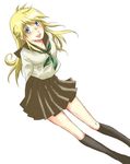  blonde_hair blue_eyes cleo_everlastin koma_(pixiv) long_hair lowres majutsushi_orphen open_mouth school_uniform serafuku solo 