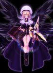  book lyrical_nanoha mahou_shoujo_lyrical_nanoha schwertkreuz solo staff tom_(1art.) tome_of_the_night_sky wings yagami_hayate 