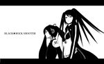  bad_id bad_pixiv_id black_rock_shooter black_rock_shooter_(character) greyscale hatsune_miku high_contrast highres long_hair monochrome multiple_girls naf vocaloid wallpaper 