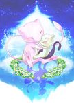  gen_1_pokemon happy ibui_matsumoto legendary_pokemon mew mewtwo no_humans pokemon pokemon_(creature) shadow sky star_(sky) starry_sky younger 