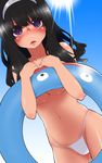  bikini black_hair dragon_quest dragon_quest_iii hanauna heroine_(dq3) innertube long_hair purple_eyes solo swimsuit 