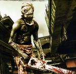  1boy absurdres blood capcom chainsaw chainsaw_majini highres majini resident_evil resident_evil_5 