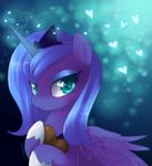  &lt;3 blue_hair blush chocolate clasherz crenair crown cute equine female feral friendship_is_magic hair horn horse long_hair looking_at_viewer mammal my_little_pony pony princess princess_luna_(mlp) royalty teal_eyes winged_unicorn wings 