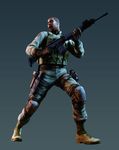  absurdres boots capcom dark_skin gun highres josh_stone resident_evil resident_evil_5 weapon 