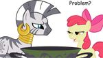  bow bowl cub ear_piercing equine female feral friendship_is_magic horse mammal my_little_pony piercing polygonsmasher pony trollface u_mad young zebra zecora_(mlp) 