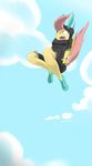  anthro anthrofied blue_eyes bunny_costume clothing cloud clouds equine falling female fluttershy_(mlp) friendship_is_magic hair horse mammal my_little_pony outside pegasus pink_hair pony scared sky solo swomswom tears wings 