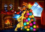  christmas christmas_tree eevee fire haychel holidays nintendo pok&#233;mon pok&eacute;mon snow sock socks tree typhlosion video_games 