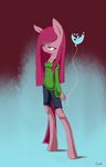  anthro anthrofied balloon blue_eyes clothed clothing equine female friendship_is_magic hair half-closed_eyes horse long_hair mammal my_little_pony pink_hair pinkamena_(mlp) pinkie_pie_(mlp) pony solo standing straight_hair swomswom 