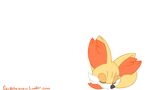  canine cute davidsherenow fennec fennekin feral fire fox mammal nintendo plain_background pok&#233;mon pok&eacute;mon red_eyes sleeping solo video_games white_background 