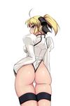  ahoge artoria_pendragon_(all) ass blonde_hair cameltoe fate/stay_night fate/unlimited_codes fate_(series) green_eyes haruhisky highres looking_back saber saber_lily solo 