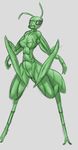  arthropod breasts dungeons_&amp;_dragons female insect mantis multi_limb multiple_arms plain_background pussy solo standing thri-kreen 