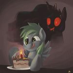  blonde_hair cake candle crown derpy_hooves_(mlp) docwario equine evil female feral food friendship_is_magic hair horse lip_lick mammal my_little_pony pegasus pony princess_celestia_(mlp) red_eyes tongue tongue_out wings 