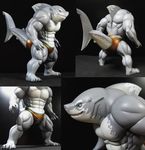  anthro fish male marine model sculpture shark solo speedo statue underwear 