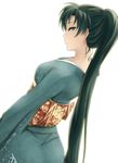  fire_emblem fire_emblem:_rekka_no_ken green_eyes green_hair high_ponytail japanese_clothes kimono long_hair lyndis_(fire_emblem) shinon_(tokage_shuryou) simple_background solo white_background 