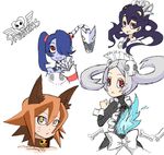  animal_ears bell bell_collar black_hair bloody_marie_(skullgirls) blue_fire blue_hair blue_skin bone cat_ears collage collar copyright_name eito filia_(skullgirls) fire hair_ornament hair_over_one_eye leviathan_(skullgirls) maid maid_headdress ms._fortune_(skullgirls) multiple_girls necktie oekaki orange_hair red_eyes ribs samson_(skullgirls) short_hair side_ponytail silver_hair skull_hair_ornament skullgirls squigly_(skullgirls) stitched_mouth stitches twintails upper_body whiskers wrist_cuffs yellow_eyes zombie 