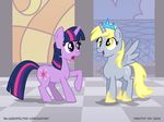  blonde_hair derpy_hooves_(mlp) duo equine fail female feral friendship_is_magic fur grey_fur hair horn mammal multi-colored_hair my_little_pony purple_eyes purple_fur timothy_fay twilight_sparkle_(mlp) unicorn winged_unicorn wings yellow_eyes 