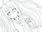  bad_id bad_pixiv_id hatsune_miku lineart long_hair looking_at_viewer monochrome natusima necktie solo vocaloid 