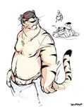  chubby clothed clothing feline flaccid half-dressed male mammal nipples overweight pants penis rivers sheath sketch solo super-tuler tiger topless towel white_tiger 