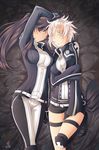  2girls allen_walker breasts d.gray-man genderswap highres kanda_yuu multiple_girls shailo white_hair 