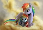  cloud duo equine father_and_daughter female feral flag friendship_is_magic hair horse john_joseco male mammal multi-colored_hair my_little_pony pegasus pony purple_eyes rainbow_dad rainbow_dash_(mlp) rainbow_hair sitting tears upset wings young 