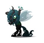  2013 changeling female feral friendship_is_magic green_eyes green_hair hair luga12345 my_little_pony queen_chrysalis_(mlp) solo wings 