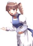  apron blush brown_hair drill_hair long_hair looking_at_viewer maid maid_headdress natsume_jun open_mouth power_pro_kun_pocket power_pro_kun_pocket_9 smile solo touboku 