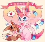  ambiguous_gender blue_eyes bow eevee eeveelution feral ninfia nintendo no_humans pok&#233;mon pok&eacute;mon pokemon pokemon_(game) pokemon_xy suikuzu sylveon video_games 