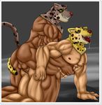  abs anal anal_penetration armor_king balls barefoot biceps blush brown_fur brown_skin butt claws clenched_teeth cum cum_in_ass cum_inside drooling erection feline fist from_behind gay grasp green_eyes grey_background happy holding human king_(tekken) leopard looking_down male mask muscles namco naval nipples on_top open_mouth orgasm pecs penetration penis plain_background pointy_ears presenting presenting_hindquarters raised_arm saliva sex sharp_teeth smile squint sweat teeth tekken tongue tongue_out unknown_artist vein video_games whiskers yellow_fur 
